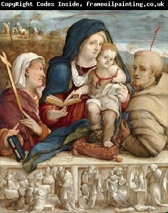 Amico Aspertini The Virgin and Child between Saint Helena and Saint Francis